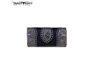 Trinity Ranch Tooled Design Collection Wallet Black
