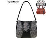 Trinity Ranch Tooled Leather Collection Concealed Handgun Hobo Black