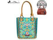 Montana West Embroidered Collection Tote Bag Turquoise