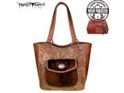 Trinity Ranch Tooled Design Collection Concealed Handgun Tote Brown