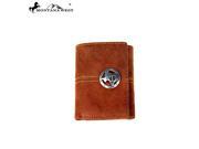 Montana West Genuine Tooled Leather Collection Men s Wallet Brown