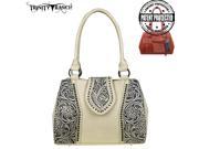 Trinity Ranch Tooled Leather Collection Concealed Handgun Satchel Beige