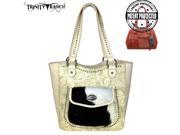 Trinity Ranch Tooled Design Collection Concealed Handgun Tote Beige