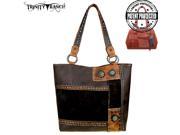 Trinity Ranch Hair On Leather Collection Concealed Handgun Tote Coffee