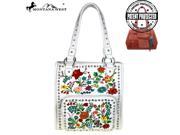 Montana West Embroidered Collection Concealed Handgun Tote White