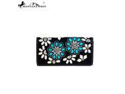 Montana West American Floral Collection Secretary Style Wallet Black