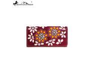 Montana West American Floral Collection Secretary Style Wallet Burgundy