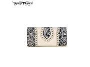Trinity Ranch Tooled Design Collection Wallet Beige