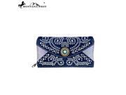 Montana West Bling Bling Collection Secretary Style Wallet Navy