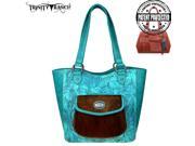 Trinity Ranch Tooled Design Collection Concealed Handgun Tote Turquoise