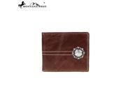 MWS W014 Genuine Leather Concho Collection Men s Wallet Brown