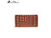 Montana West Bling Bling Collection Secretary Style Wallet Brown