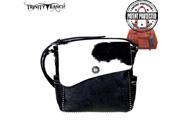 Trinity Ranch Tooled Hair On Leather Collection Concealed Handgun Crossbody Bag Black