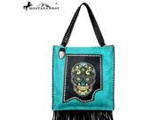 Montana West Sugar Skull Collection Tote Turquoise