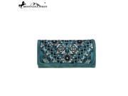 Montana West Studs Collection Secretary Style Wallet Turquoise