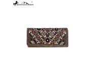Montana West Studs Collection Secretary Style Wallet Coffee
