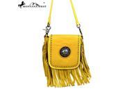 Montana West 100% Real Leather Crossbody Yellow