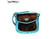 Trinity Ranch Tooled Hair On Leather Collection Saddle Bag Turquoise