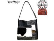 Trinity Ranch Hair On Leather Collection Concealed Handgun Hobo Black