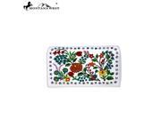 Montana West Embroidered Collection Secretary Style Wallet White