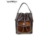 Trinity Ranch Tooled Hair On Leather Collection Hobo Coffee