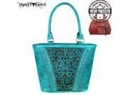 Trinity Ranch Tooled Leather Collection Concealed Handgun Tote Turquoise