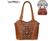 Trinity Ranch Tooled Leather Collection Concealed Handgun Tote Brown