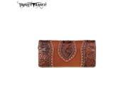 Trinity Ranch Tooled Design Collection Wallet Brown