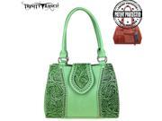 Trinity Ranch Tooled Leather Collection Concealed Handgun Satchel Lime