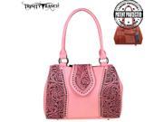 Trinity Ranch Tooled Leather Collection Concealed Handgun Satchel Pink