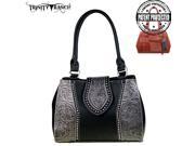 Trinity Ranch Tooled Leather Collection Concealed Handgun Satchel Black