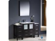 Fresca Torino 54 Espresso Modern Bathroom Vanity w 2 Side Cabinets Integrated Sink