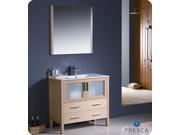 Fresca Torino 36 Light Oak Modern Bathroom Vanity w Integrated Sink