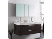 Fresca Opulento Gray Oak Modern Double Sink Bathroom Vanity w Medicine Cabinet