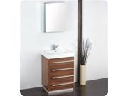 Fresca Livello 24 Walnut Modern Bathroom Vanity w Medicine Cabinet