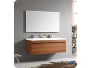 Fresca Largo Teak Modern Bathroom Vanity w Wavy Double Sinks