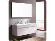 Fresca Largo White Modern Bathroom Vanity w Wavy Double Sinks