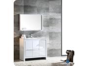 Fresca Allier 40 White Modern Bathroom Vanity w Mirror
