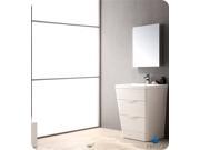 Fresca Milano 26 Glossy White Modern Bathroom Vanity w Medicine Cabinet