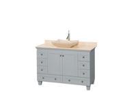 Wyndham Collection Acclaim 48 inch Single Bathroom Vanity in Oyster Gray Ivory Marble Countertop Avalon Ivory Marble Sink and No Mirror