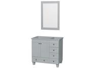 Wyndham Collection Acclaim 36 inch Single Bathroom Vanity in Oyster Gray No Countertop No Sink and 24 inch Mirror