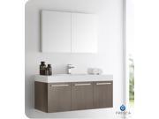 Fresca Vista 48 Gray Oak Wall Hung Modern Bathroom Vanity w Medicine Cabinet