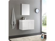Fresca Vista 30 White Wall Hung Modern Bathroom Vanity w Medicine Cabinet