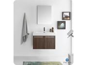 Fresca Vista 30 Walnut Wall Hung Modern Bathroom Vanity w Medicine Cabinet