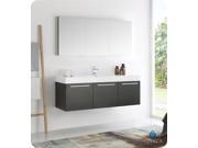 Fresca Vista 60 Black Wall Hung Single Sink Modern Bathroom Vanity w Medicine Cabinet