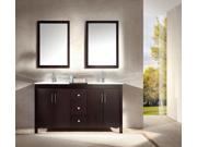 Ariel Bath Hanson 60 Double Sink Vanity Set in Espresso