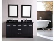 Design Element Cosmo 60 Double Sink Vanity Set in Espresso