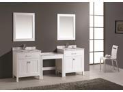 Design Element Two London 30 Single Sink Vanity Set in White and One Make up table in White
