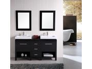 Design Element New York 60 Double Sink Vanity Set in Espresso