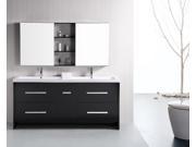 Design Element Perfecta 72 Double Sink Vanity Set in Espresso